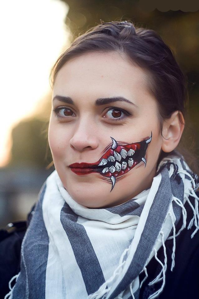 Грим с челюстью на Хэллоуин