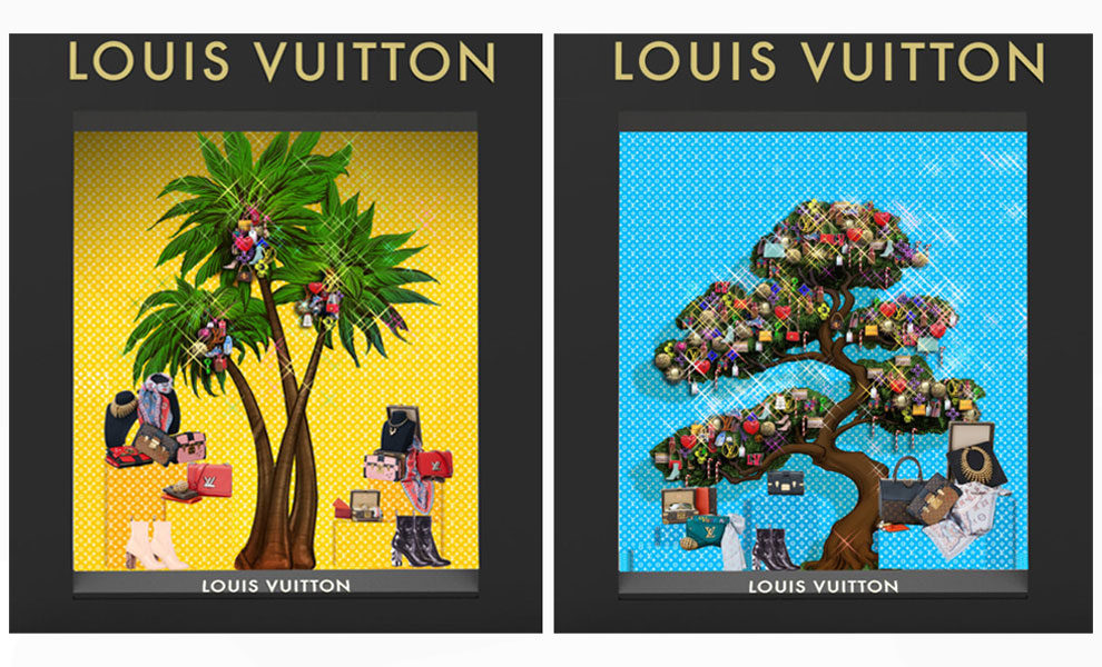 Новогодний декор витрин Louis Vuitton