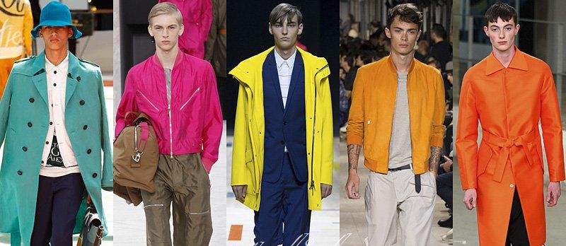 Модные цвета и принты мужских курток и плащей весна-лето 2015