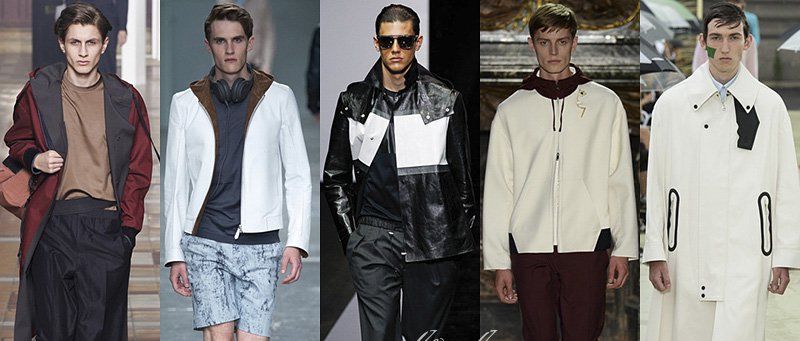 Модные цвета и принты мужских курток и плащей весна-лето 2015