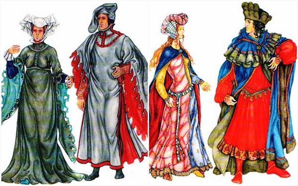 Средневековая одежда с бубенчиками