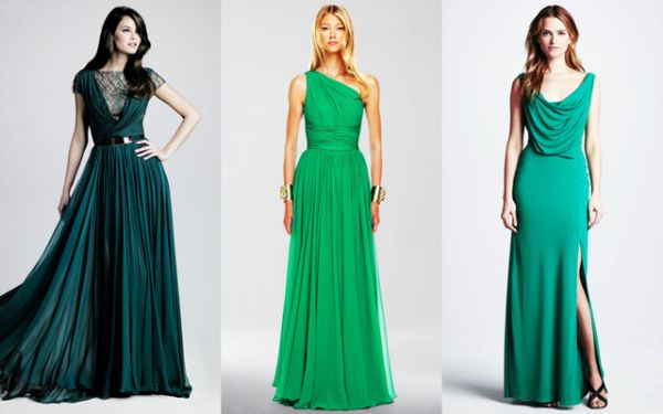 Женские вечерние платья зеленого цвета