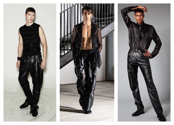 Мужские брюки кожаные 2021