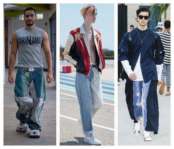 Мужские джинсы в стиле колорблокинг лето 2021