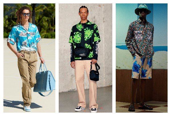 Мужские рубашки с тропическим принтом лето 2021
