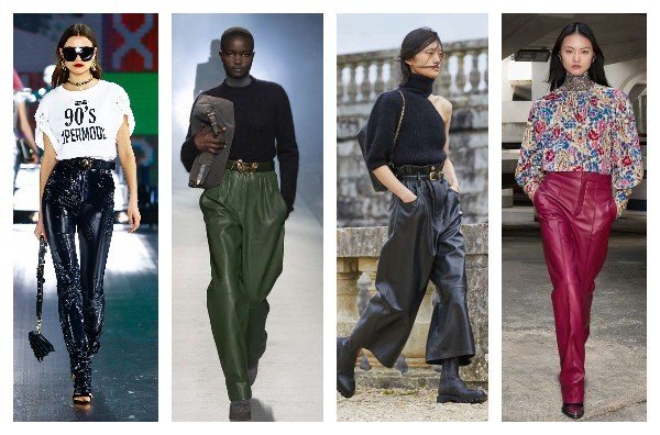Кожаные женские брюки 2022