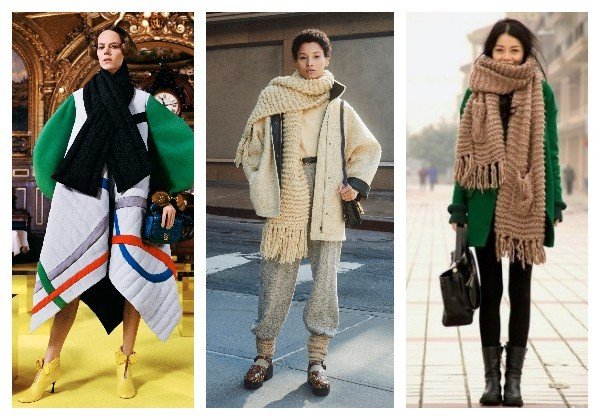 Женские объемные шарфы осень 2021 зима 2022