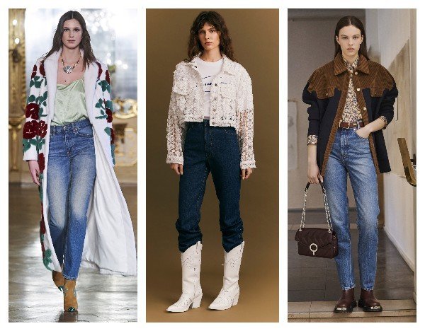 Женские джинсы прямого кроя осень 2021 зима 2022