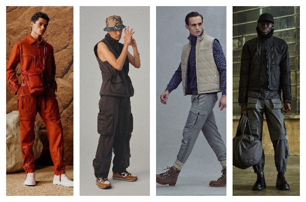 Мужские брюки с нашивными карманами осень 2021 зима 2022