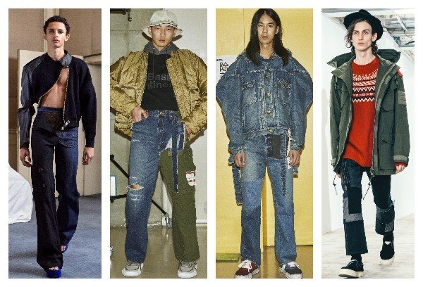Мужские джинсы со вставками осень 2021 зима 2022