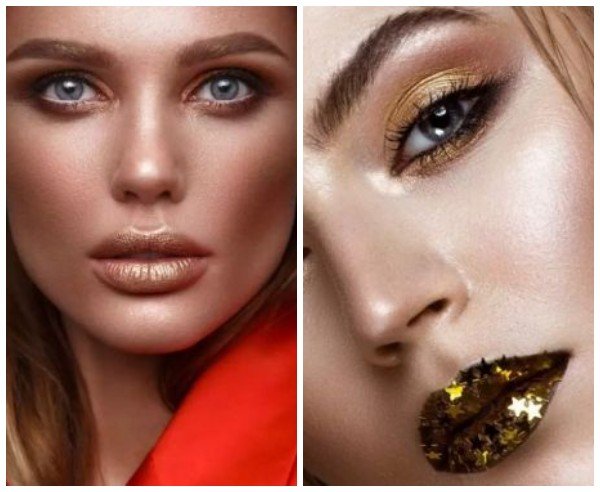 Новогодний макияж в золотых оттенках 2022