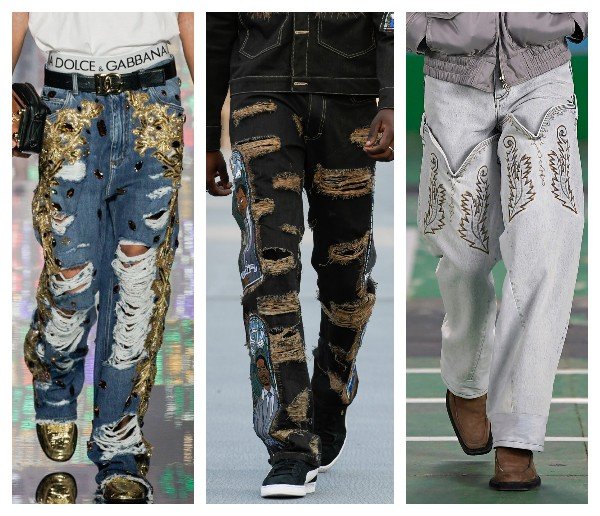 Мужские джинсы с вышивкой 2022