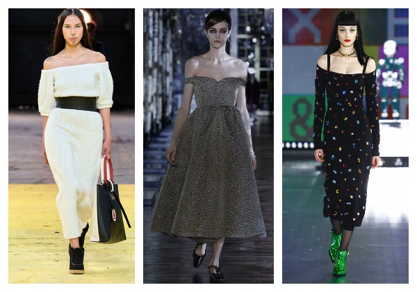 Женские платья с открытыми плечами 2023: мода зима 2023 главные тренды
