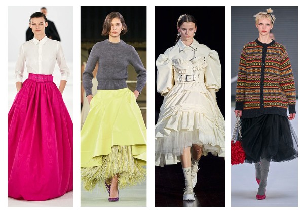Женские пышные юбки: мода зима 2023