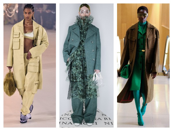 Модные женские пальто в военном стиле осень-зима 2022-2023