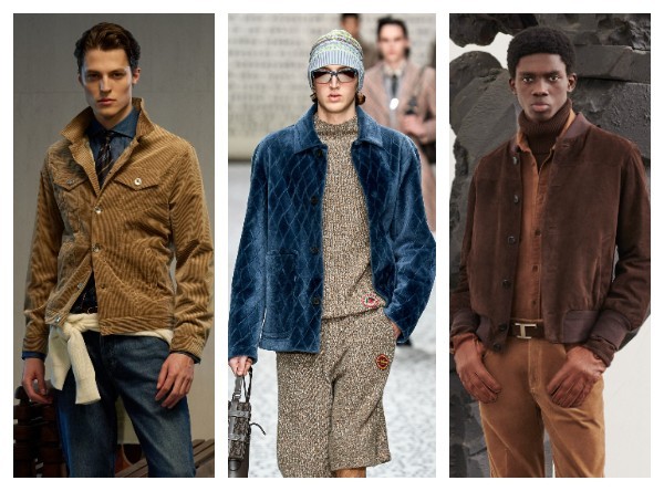Мужские замшевые куртки и вельветовые пиджаки осень 2022