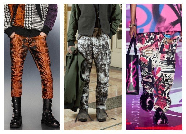 Мужские брюки с ярким принтом 2023