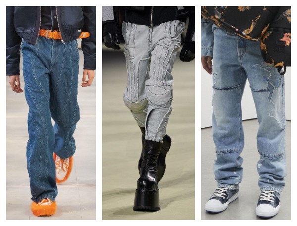 Мужские джинсы с декоративными швами осень-зима 2022-2023