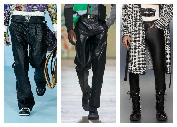 Кожаные мужские брюки 2023