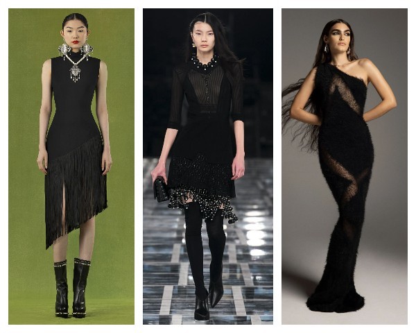 Новогодние образы с черным платьем 2023