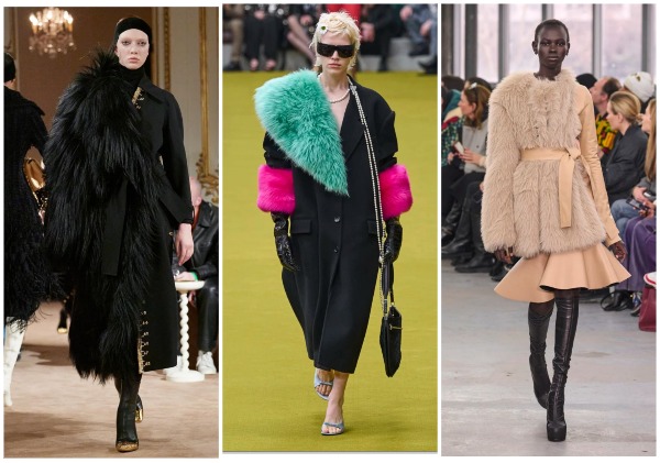 Модные женские асимметричные шубы и пальто осень-зима 2023-2024