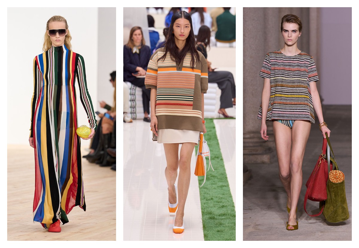 Сарафаны и блузки в разноцветную полоску весна лето 2026