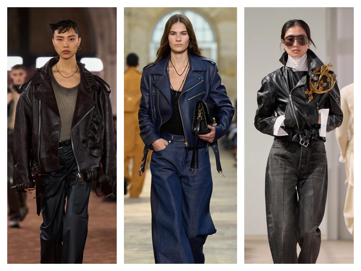 Женские кожаные косухи на весну, осень 2026