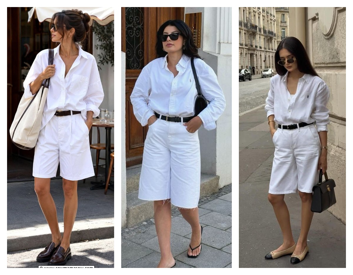 Total White с бермудами
